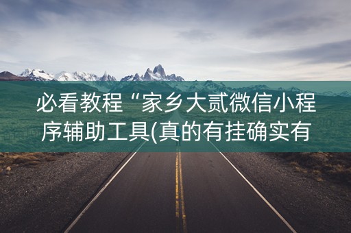 必看教程“家乡大贰微信小程序辅助工具(真的有挂确实有挂)