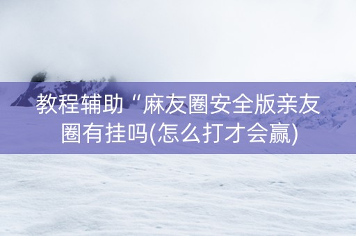 教程辅助“麻友圈安全版亲友圈有挂吗(怎么打才会赢)