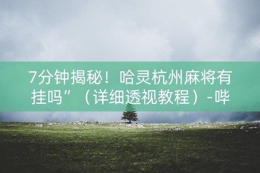 7分钟揭秘!哈灵杭州麻将有挂吗”(详细透视教程)-哔哩哔哩 7分钟揭秘!哈灵杭州麻将有挂吗”(详细透视教程)-哔哩哔哩