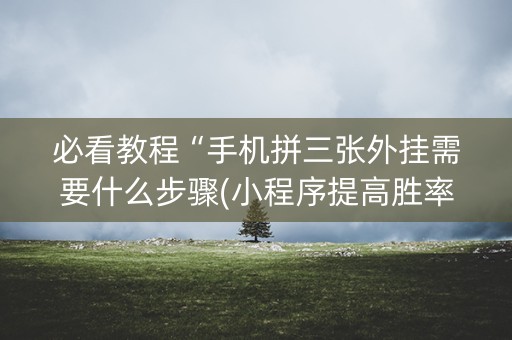 必看教程“手机拼三张外挂需要什么步骤(小程序提高胜率) 必看教程“手机拼三张外挂需要什么步骤(小程序提高胜率)