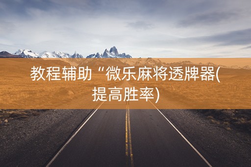 教程辅助“微乐麻将透牌器(提高胜率)