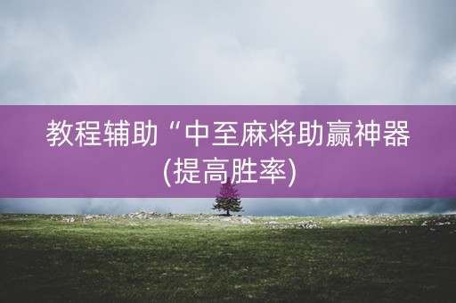 教程辅助“中至麻将助赢神器(提高胜率)