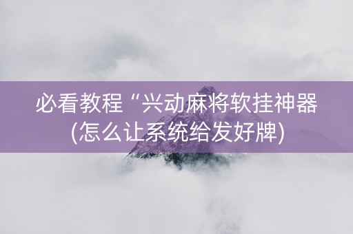 必看教程“兴动麻将软挂神器(怎么让系统给发好牌)