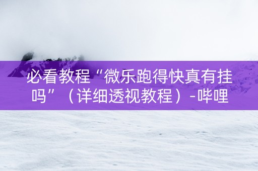 必看教程“微乐跑得快真有挂吗”（详细透视教程）-哔哩哔哩