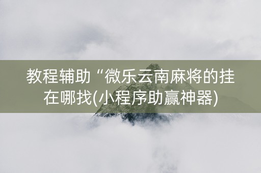 教程辅助“微乐云南麻将的挂在哪找(小程序助赢神器)