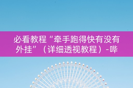 必看教程“牵手跑得快有没有外挂”（详细透视教程）-哔哩哔哩