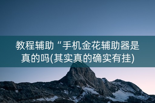 教程辅助“手机金花辅助器是真的吗(其实真的确实有挂)