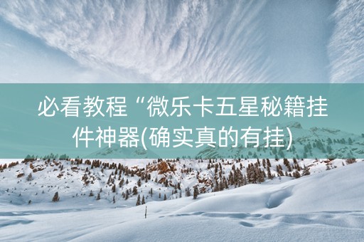 必看教程“微乐卡五星秘籍挂件神器(确实真的有挂)