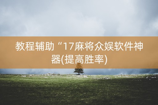 教程辅助“17麻将众娱软件神器(提高胜率)