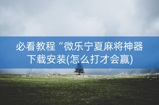 必看教程“微乐宁夏麻将神器下载安装(怎么打才会赢)
