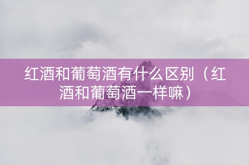 红酒和葡萄酒有什么区别（红酒和葡萄酒一样嘛）