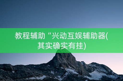 教程辅助“兴动互娱辅助器(其实确实有挂)