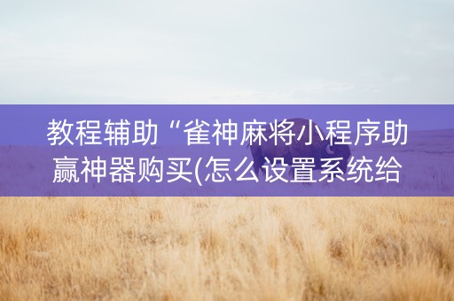 教程辅助“雀神麻将小程序助赢神器购买(怎么设置系统给你好牌)