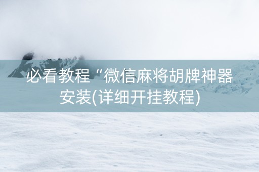 必看教程“微信麻将胡牌神器安装(详细开挂教程)