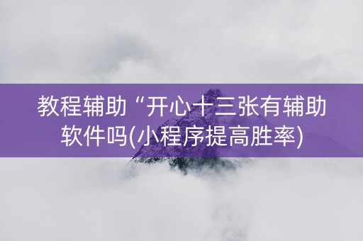 教程辅助“开心十三张有辅助软件吗(小程序提高胜率)