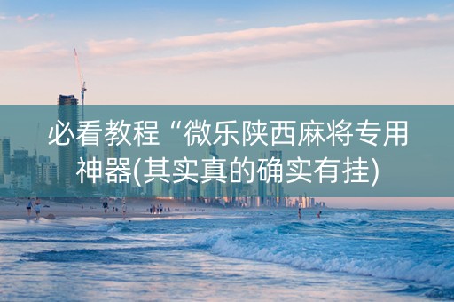 必看教程“微乐陕西麻将专用神器(其实真的确实有挂)