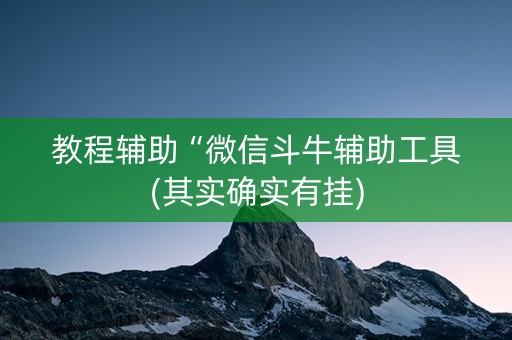 教程辅助“微信斗牛辅助工具(其实确实有挂)