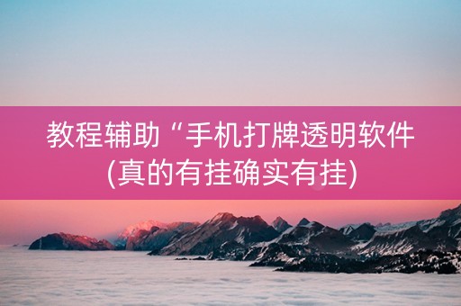 教程辅助“手机打牌透明软件(真的有挂确实有挂)