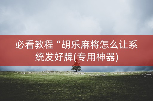 必看教程“胡乐麻将怎么让系统发好牌(专用神器)