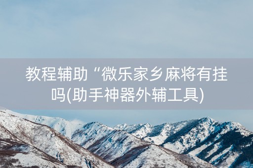 教程辅助“微乐家乡麻将有挂吗(助手神器外辅工具)