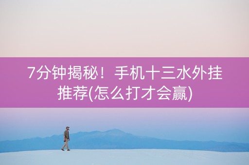 7分钟揭秘！手机十三水外挂推荐(怎么打才会赢)