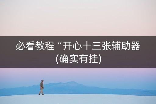 必看教程“开心十三张辅助器(确实有挂)