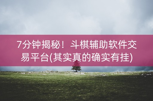 7分钟揭秘！斗棋辅助软件交易平台(其实真的确实有挂)
