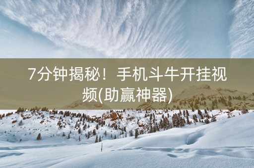 7分钟揭秘！手机斗牛开挂视频(助赢神器)