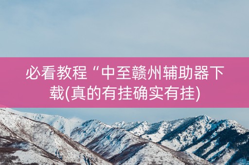 必看教程“中至赣州辅助器下载(真的有挂确实有挂)