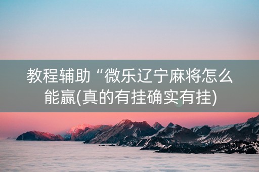 教程辅助“微乐辽宁麻将怎么能赢(真的有挂确实有挂)