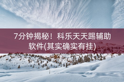 7分钟揭秘！科乐天天踢辅助软件(其实确实有挂)