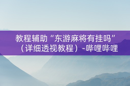 教程辅助“东游麻将有挂吗”（详细透视教程）-哔哩哔哩