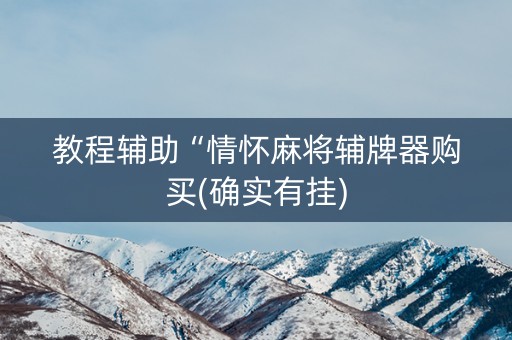 教程辅助“情怀麻将辅牌器购买(确实有挂)