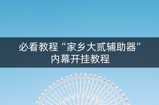必看教程“家乡大贰辅助器”内幕开挂教程