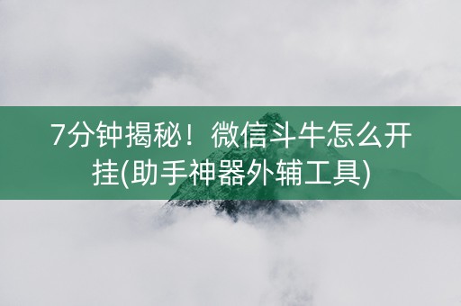 7分钟揭秘！微信斗牛怎么开挂(助手神器外辅工具)