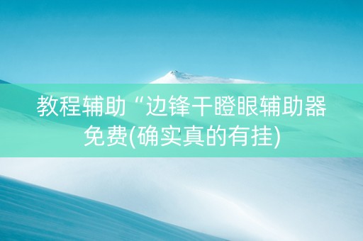 教程辅助“边锋干瞪眼辅助器免费(确实真的有挂)