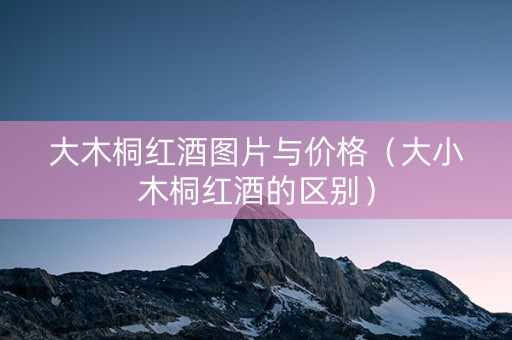 大木桐红酒图片与价格（大小木桐红酒的区别）