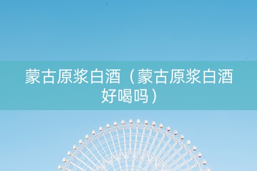蒙古原浆白酒（蒙古原浆白酒好喝吗）