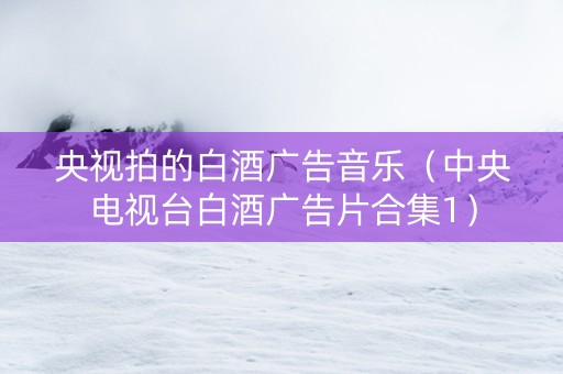 央视拍的白酒广告音乐（中央电视台白酒广告片合集1）