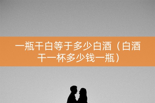 一瓶干白等于多少白酒（白酒干一杯多少钱一瓶）