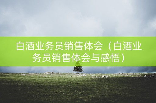 白酒业务员销售体会（白酒业务员销售体会与感悟）
