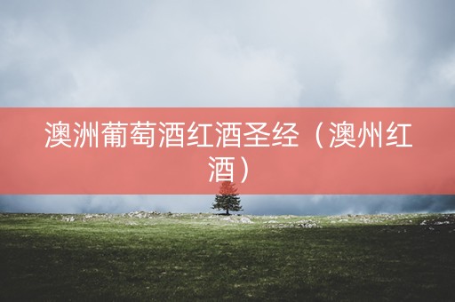澳洲葡萄酒红酒圣经（澳州红酒）