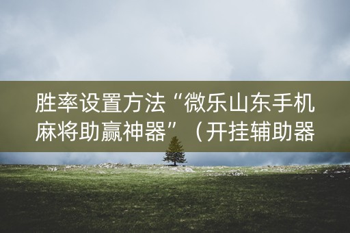 胜率设置方法“微乐山东手机麻将助赢神器”（开挂辅助器脚本)