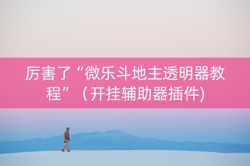 厉害了“微乐斗地主透明器教程”（开挂辅助器插件)
