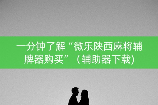 一分钟了解“微乐陕西麻将辅牌器购买”（辅助器下载)