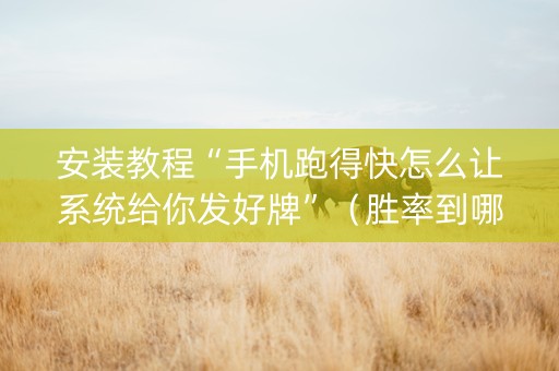 安装教程“手机跑得快怎么让系统给你发好牌”（胜率到哪调)