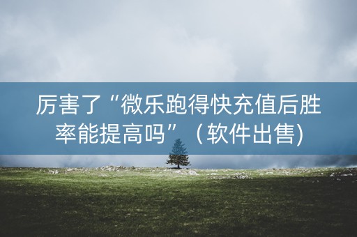 厉害了“微乐跑得快充值后胜率能提高吗”（软件出售)