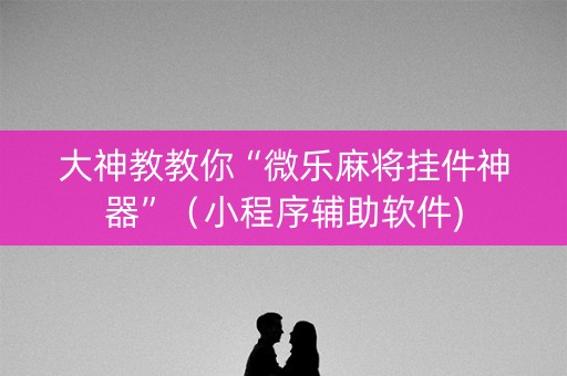 大神教教你“微乐麻将挂件神器”（小程序辅助软件)