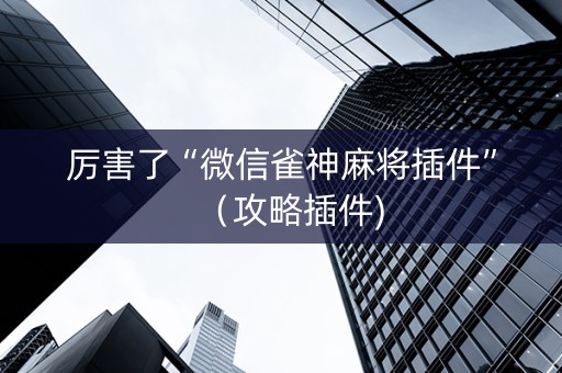 厉害了“微信雀神麻将插件”（攻略插件)