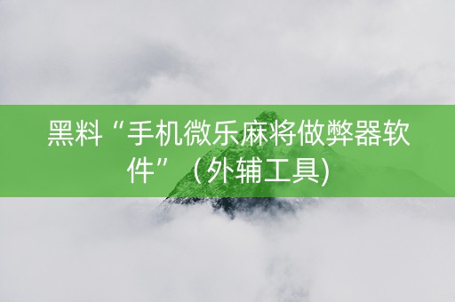 黑料“手机微乐麻将做弊器软件”（外辅工具)